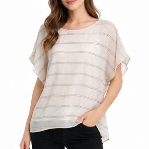 Lane Bryant Cream Embellished Blouse